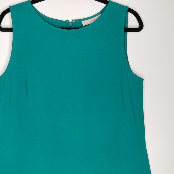 LOFT Dress 12 Green Black Drop Waist Colorblock - Picture 2 of 7